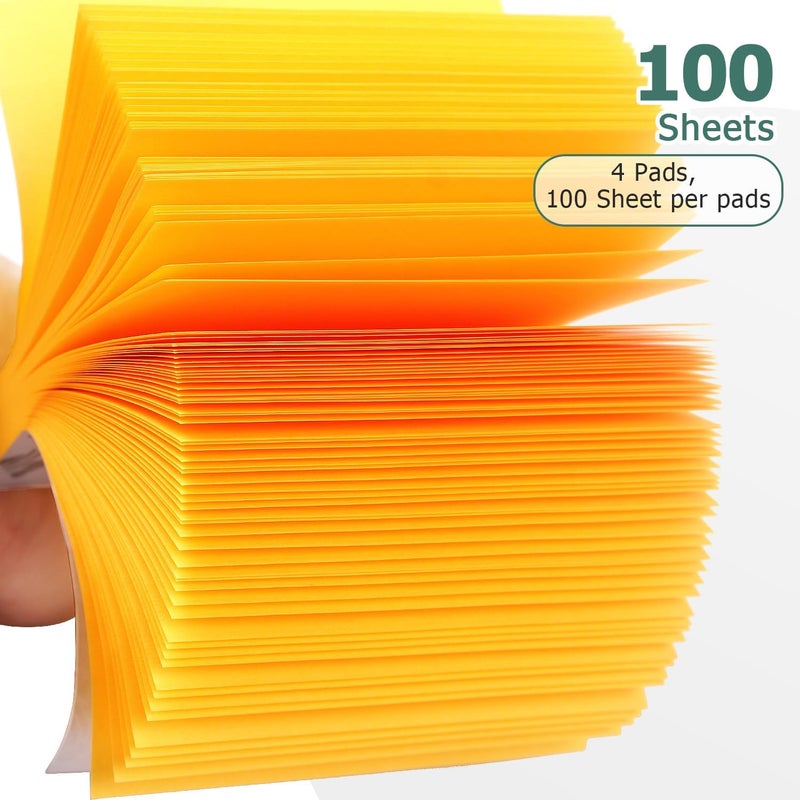 Eastern Wolf Sticky Notes 3x3 Self-Stick Notes Bright Colors Sticky Notes 4 Pads 100 Sheets/Pad (Orange) - Image 4